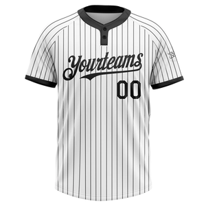 Camiseta de Softbol Personalizada con Rayas Finas y Dos Botones, con Impresión por Transferencia de Calor, 100% Poliéster, Uniforme de Equipo (Transpirable) - Product Image 6