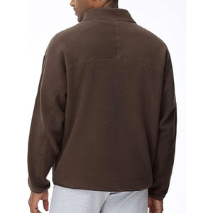 <b>Men</b> Half Zipper Fleece Knitted Custom Logo <b>Turtleneck</b> Quarter Zip Breathable Winter 240g Sweatshirt - Product Image 3
