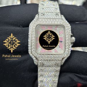 นาฬิกาเพชรหรูสำหรับผู้หญิง Pahal Jewels ตัวเรือนสแตนเลสสตีลทรงสี่เหลี่ยม หน้าปัดอนาล็อก ควอตซ์ ขนาด 30 มม. สายรัดแบบผีเสื้อเรืองแสง - Product Image 1