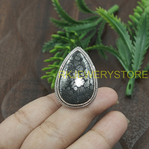Natural Large Marcasite Stone <b>Ring</b> 925 Sterling Silver Handmade <b>Statement</b> <b>Ring</b> Vintage Designer Jewelry Gift for Women Men Her - Product Image 6