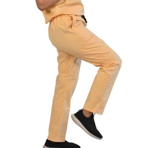 Women's <b>Scrub</b> Set Orange Short Sleeve Top With Pockets And Drawstring Pants Hospital Uniform Woven Cotton Polyester Blend - Product Image 4