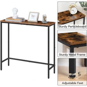 29.5\" Rustic Brown Console <b>Table</b> for Small Entryway Thin <b>Sofa</b> <b>Side</b> Display <b>Table</b> for Hallway Bedroom Living Room Foyer - Product Image 5