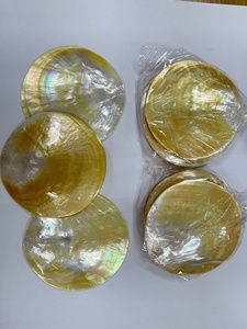 Plat à caviar de luxe en nacre 100% naturelle, imprimé en typographie, pour cadeaux de mariage, blanc, circulaire 10 cm, vente en gros - Product Image 2
