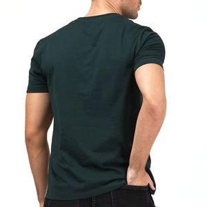 T-shirt en coton pour homme, vert et noir, à motifs, col rond, manches courtes, décontracté, respirant, doux, coupe moderne, nouveauté - Product Image 2