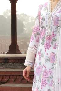 Salwar Kameez de Algodón con Estampado Floral Blanco para Mujer, Estilo Largo y Holgado, Ropa Tradicional Étnica de India y Pakistán, Estilo de Boda - Product Image 4