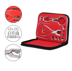 Complete Rubber Dam Dental Isolation Instrument Set with Stainless Steel <b>Frame</b> Punch <b>Clamp</b> Forceps Assorted <b>Clamps</b> and Placement - Product Image 1