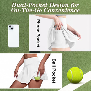 Hot Selling Breathable Polyester Custom Women's Shorts <b>Skirt</b> Pockets Gym Fitness Wear Running Workout Sports Tennis <b>Skirt</b> - Product Image 4