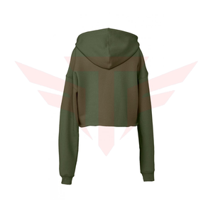 เสื้อฮู้ดดี้ผู้หญิงสีเขียวมะกอก แบบมีซับใน แขนยาว สีพื้น ผ้าถัก 100% คอตตอน ระบายอากาศได้ดี เหมาะสำหรับใส่ในฤดูหนาว - Product Image 2
