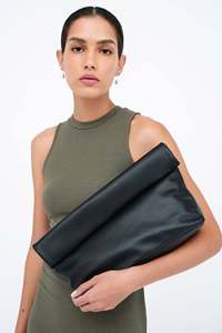 Eoin Winston Sports <b>Red</b> 100% Genuine Leather Foldover <b>Clutch</b> with Tassel Zipper Closure Pakistan Origin Model Ews0005 - Product Image 5