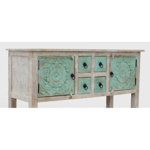 ชั้นวางของไม้แกะสลักสไตล์บ้านไร่แบบเรียบง่าย พร้อมลิ้นชักและตู้เก็บของติดผนังอเนกประสงค์สำหรับห้องครัว - Product Image 4