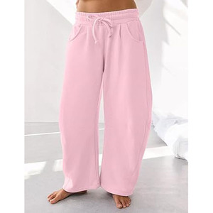 Women Regular Straight Fit Summer Vintage Casual Jogger Sweatpants with Adjustable Waist 100% Cotton Windproof & Quick Dry - Product Image 3