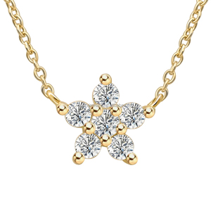 Lujoso Colgante Floral Dorado Brillante con Diamante Cultivado en Laboratorio, Perfecto para Joyería de Aniversario, Colección al por Mayor - Product Image 1