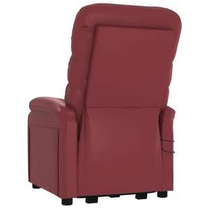 Fauteuil de massage verticale en similicuir rouge bordeaux avec structure en fer et contreplaqué et assise confortable en mousse pour une relaxation optimale - Product Image 6