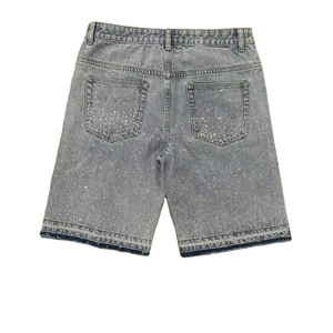 Shorts en denim mi-long tricoté uni respirant 100 % coton de qualité supérieure pour homme, collection été 2025, style streetwear personnalisé - Product Image 6