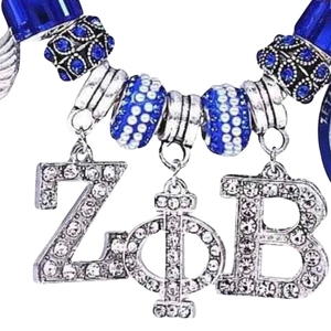 Zeta Phi Beta Charm <b>Bracelet</b> 1920 Greek Sorority Jewelry ZPB <b>Bracelet</b> Adjustable Premium <b>Crystal</b> Beads - Product Image 2