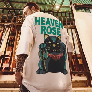 เสื้อยืดโอเวอร์ไซส์พิมพ์ลายกราฟิกสำหรับผู้ชาย ผ้าคอตตอนหนานุ่ม สไตล์สตรีทแวร์ ฮิปฮอป ทรงหลวม ขายส่ง แบบไหล่ตก - Product Image 3