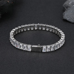 Pulsera de tenis de plata 925 con diamantes cultivados en laboratorio, chapada en oro, ligera, de lujo, para hombre y mujer, pieza de regalo llamativa - Product Image 2