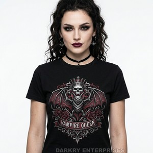 Camiseta Personalizada para Mujer con Diseño de Nosferatu, Gráfico de Escudo Vampírico, Estilo Victoriano, Arte de Terror, Ropa para Damas, Fabricante de Prendas - Product Image 2