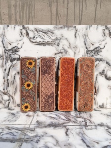 Hot Sale Heat Resistant Hair On Hide Travel <b>Case</b> Hand Tooled Leather Straightener <b>Cases</b> Perfect Organizer for Hair Tools - Product Image 5