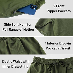 Pantalones Cortos Deportivos para Hombre, Ligeros, Suaves al Tacto, con Aberturas Laterales en las Piernas, Espacio Extra en la Parte Media, en Venta - Product Image 3