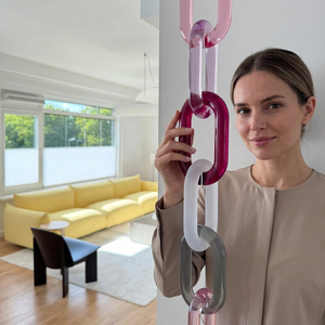 Escultura de Pared Artística Impermeable de Resina Moldeada a Mano con Forma de Cadena, Multicolor, de Forma Irregular, Decoración para el Hogar - Product Image 1