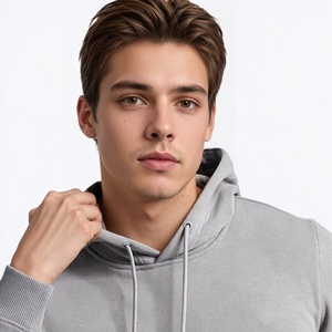 Ensemble de survêtement réversible imperméable et écologique pour homme, gris, 100 % coton, à capuche, couleur unie, longueur intégrale, décontracté, pour l'hiver - Product Image 5