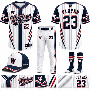 Wholesale Baseball Uniform Set Sportswear Sublimation 100% Polyester Softball Jersey Pant Socks And Caps Set - Product Image 1
