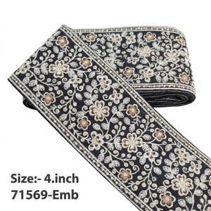 Premium Traditional Embroidered Eco-Friendly Work <b>Lace</b> for Bridal Fashion Apparel Garments OEM Wholesale Export Quality Textile - Product Image 1