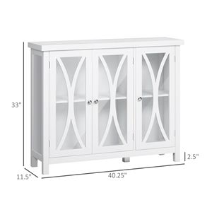 Modern White Luxury <b>Sideboard</b> Buffet <b>Kitchen</b> <b>Cabinet</b> Handmade Glass Doors Storage for Dining Room Bedroom for Villa Farmhouse - Product Image 3