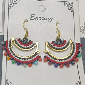 Seed Beads Jewelry Mujeres Pendientes Mayoristas en línea bohemio hippie Beaded Jewelry part wear Jewelry indio - Product Image 1