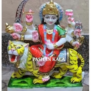 Main Blanc Marbre Sherowali Maa Statue - Product Image 2