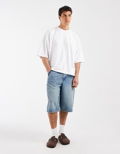 Camiseta de Algodón Blanca para Hombre, Cuello Redondo, Manga Corta, Talla Grande, Corte Regular, Color Sólido, Tejido Jersey - Product Image 4