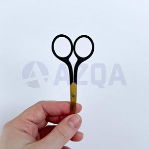 Stainless Steel Matte Black Color Coated Embroidery <b>Scissors</b> with Leather Pouch for Thread Cutting <b>Sewing</b> and Needlework - Product Image 5