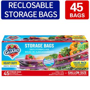 45 Sacchetti Richiudibili Resistenti per Conservazione Alimenti, Buste Sigillate per Organizzazione e Mantenimento Freschezza Frutta - Product Image 1