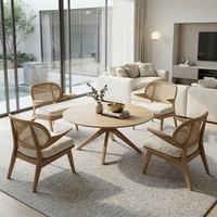 Table basse circulaire minimaliste en teck massif de qualité supérieure, écologique et durable, pour le salon, meubles de maison