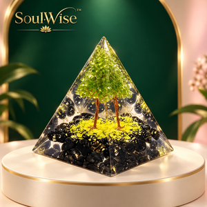 Pyramide en quartz de résine polie faite à la main, sculpture décorative pour bureau, étagère ou arbre, idéale pour la maison ou comme cadeau - Product Image 4