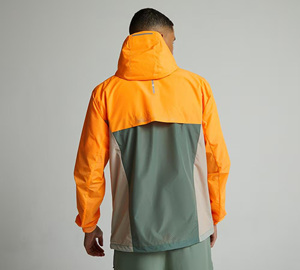 Men's Hooded <b>Windbreaker</b> Set Color Blocking Zipper Closure Waterproof Sporty Outdoor Wear Spring Polyester Material - Product Image 4