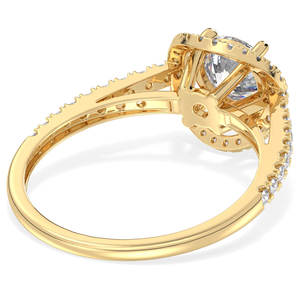 Bague de fiançailles REYES, dernier design, or jaune 14K 18K, diamant de laboratoire taille ronde 1 carat, cadeau de luxe pour anniversaire, bijoux - Product Image 4