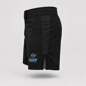 Pantalones Cortos de Artes Marciales Mixtas OEM Negros de Secado Rápido, Absorción de Humedad, Corte Regular, Logotipo Impreso en la Parte Delantera, Unisex para Adultos, Poliéster/Algodón - Product Image 2