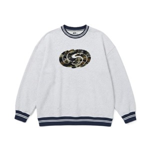 Sudadera de Moda para Mujer con Bordado de Camuflaje y Parches, Sudadera Personalizada con Ribete Gris a Rayas, Cuello Redondo, Manga Larga, Informal - Product Image 2