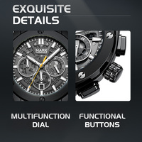 Montre à quartz pour homme Mark Fairwhale, bracelet en acier, 43 mm, aiguilles lumineuses, verre cristal clair, résistante à l'eau, style business FW-5037