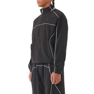 Custom OEM Nylon Lightweight Windbreaker Tracksuit Polyester Jogger Set 3M Reflective <b>Zip</b> <b>Up</b> <b>Jackets</b> And Nylon Track Pants Set - Product Image 6