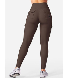 Leggings de yoga décontractés élastiques pour femmes, couleur unie, logo personnalisable, respirants, séchage rapide – Meilleures ventes 2025 - Product Image 5