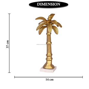 Estatua de palmera dorada de lujo, figurita decorativa chapada en vajilla dorada de estilo tropical para decoración del hogar - Product Image 2