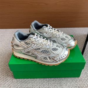 Zapatillas Deportivas Casuales de Alta Calidad Bottegas Venetas Orbit, Zapatillas Retro Plateadas, Zapatillas de Moda para Caminar - Product Image 1