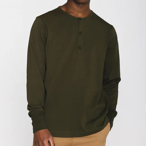 T-shirt Henley à manches longues pour homme, de haute qualité, tendance, en vente à prix réduit, pour un usage décontracté - Product Image 2