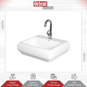 Nouvel arrivage en stock, qualité supérieure, lavabo rectangulaire en céramique blanche, design moderne, à poser sur table, à prix bas - Product Image 3