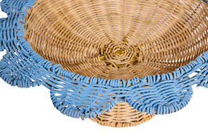 Plateau de service en rotin multi-usages, à bords festonnés, fait main, en osier, pour la cuisine, la table basse et la décoration intérieure - Product Image 3