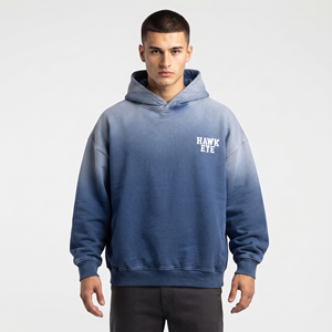 Sweat à capuche pour homme Sun Fade, surdimensionné, lourd, streetwear, impression personnalisée, logo, vente en gros, haute qualité - Product Image 5