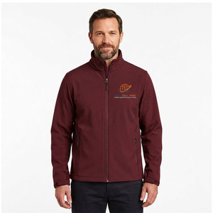 Veste softshell pour homme, noire, en polaire, avec logo brodé sur le devant, col montant, fermeture éclair, coupe-vent, vêtement d'hiver décontracté, séchage rapide - Product Image 4